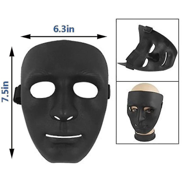 Hip-hop Dance Mask Mask För Halloween Masquerade Party - Svart