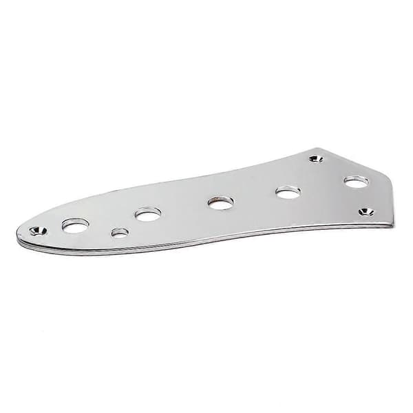Blankplatta i blankpolerat stål med 5 hål för Jazz Bass-gitarr, krom