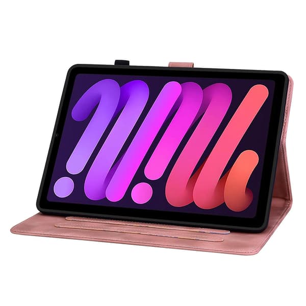 Embosset Lærveske For iPad mini 6 pink