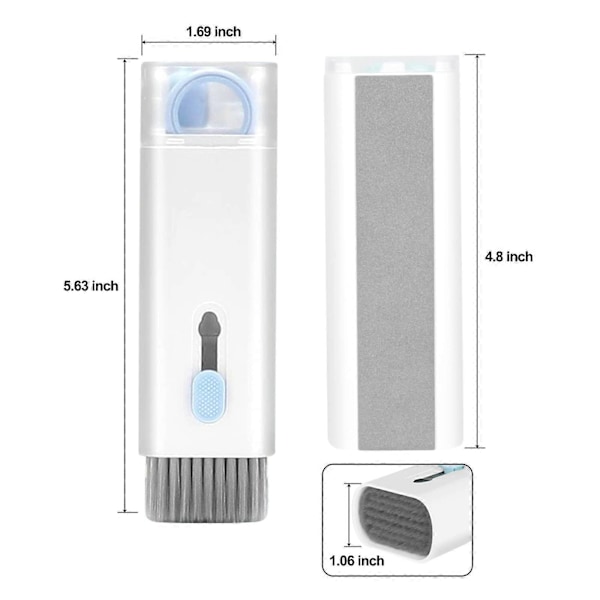 7-i-1 Elektronikkrensesett - Tastaturrensesett, Bærbar Multifunksjonell Rengjøringsverktøy for PC-skjerm/ørepropper/mobiltelefon