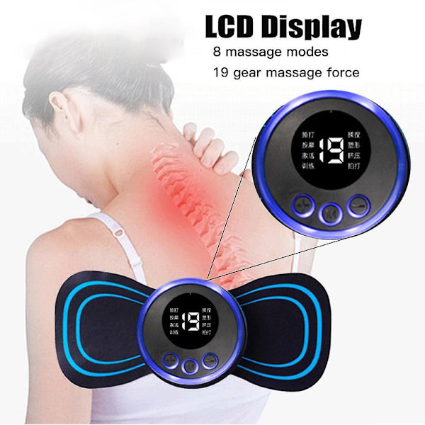 Mini EMS Massager 6 Lägen 9 Växlar Puls Fysioterapi Instrument Smart Nackrygg Axlar Hela Kroppen Massage Muskelavslappning Smärtlindring