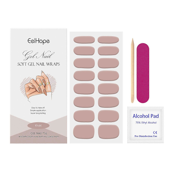 Gelnaglar Folier Självhäftande UV-härdande Nagelkonst Dekoration Nageldesign Tillbehör khaki