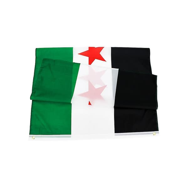 Syrisk flagg, 90x150cm, tre stjerner b 60 x 90cm