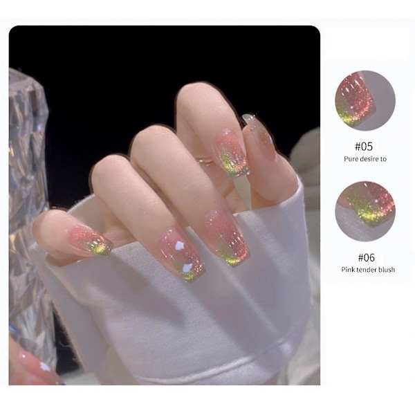 10 ml mjölkig gelrosa gelnagellack laserkatt magnetisk basgellack gel blötläggning