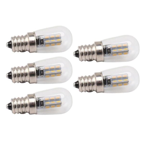5 kpl E12 LED-lamppua, korkea kirkkaus, 120V, jääkaapin lamppu 24 helmellä, lämmin valo