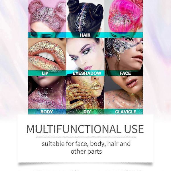 Jaysuing Glitter Sequins Gel Natural Three-Dimensional Body High-Gloss Sequins Party Carnival Multi-Color Optional - Purple 50G -3159308341685