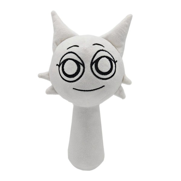 Sødt Sprunki Plushie til Børn - Bedårende Dyr Fyldt Dukke til Børn og Voksne white