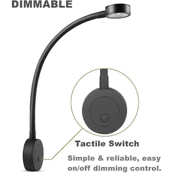 12V Campingvogn Sengside LED Læselampe med USB
