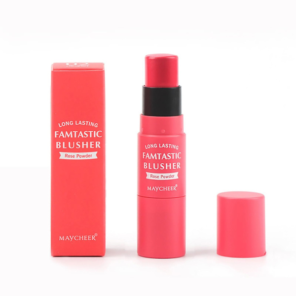 1 stk. Dobbeltsidet Blush Stick Med Pensel Glat Høj Farvegengivelse Ansigtsrouge Professionel Høj Kvalitet Billig Makeup Kosmetik