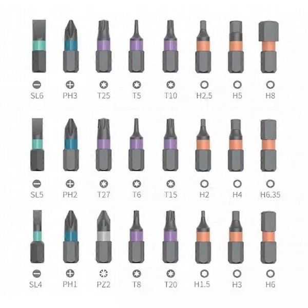 DIY-mejsel 24 i 1, 24-delad magnetisk precisionsmejselset