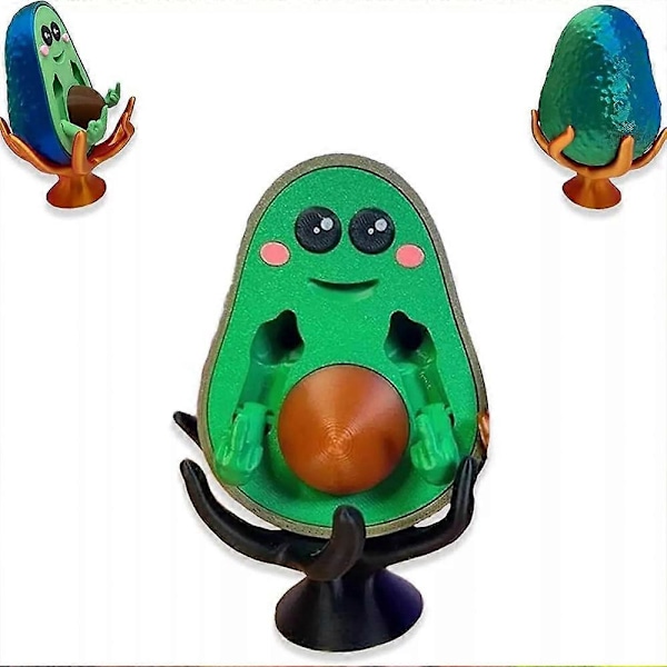 3D-Printet FCK-You-Cado, 3D-Printet Dårlig Avocado, Printet Langfinger Statue khaki