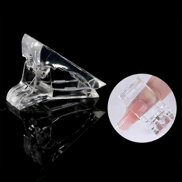 10 st/set Snabbbyggnad Nageltips Klämmor för Fingrar - UV LED Naglar Plast Assistentverktyg