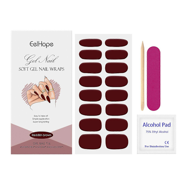 Gelnaglar Folier Självhäftande UV-härdande Nagelkonst Dekoration Nageldesign Tillbehör brown