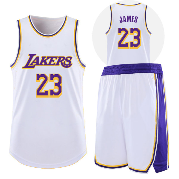 James tröja Lakers nr 23 uniform White XL(165-170CM)
