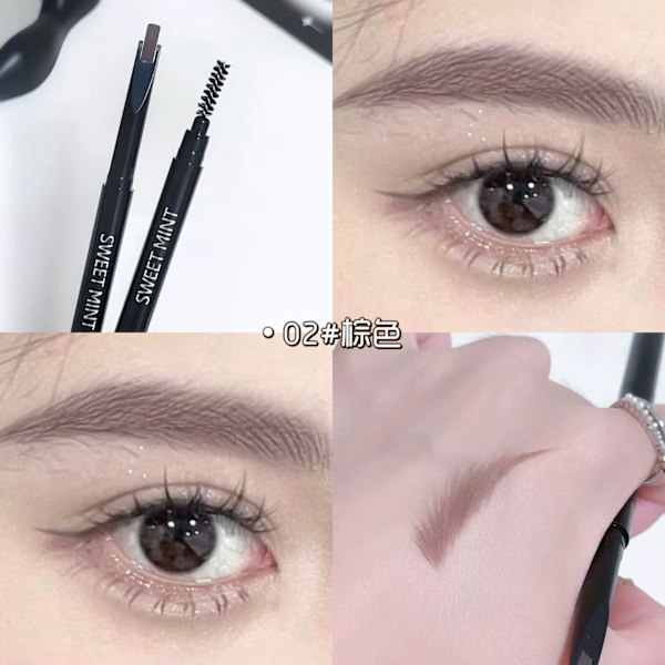 Let at fjerne makeup, glat og langtidsholdbar farve øjenbrynspen brown