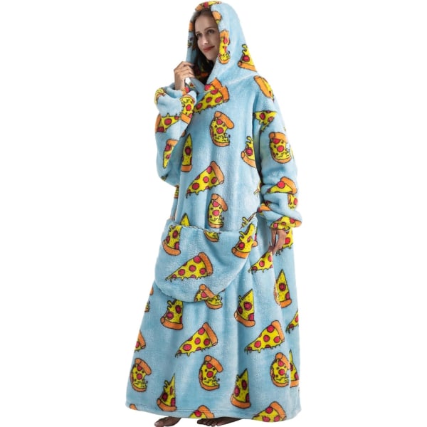 Oversized hoodiefilt för kvinnor Vuxna Oversized Wearable Hoo Pizza-extra Long
