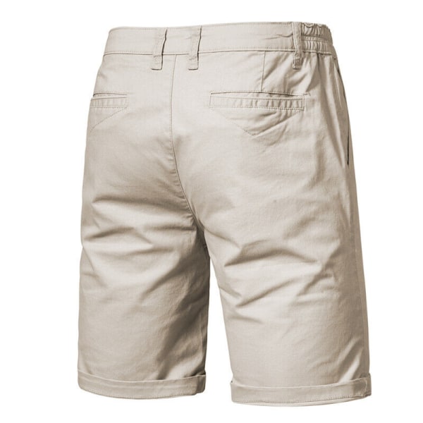 Chino-shorts för män i bomull Elastic Cargo Combat Half-byxor khaki 38