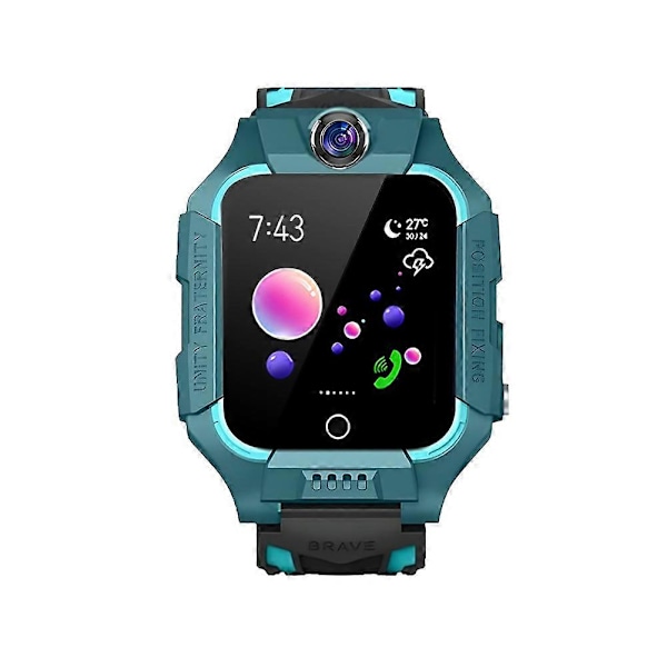 Q19 Kids Smartwatch Vandtæt GPS Tracker SOS Telefon Stemme Kamera Chat Børn Matematik Spil Lommelygte Smartwatch Til Drenge Piger green 1