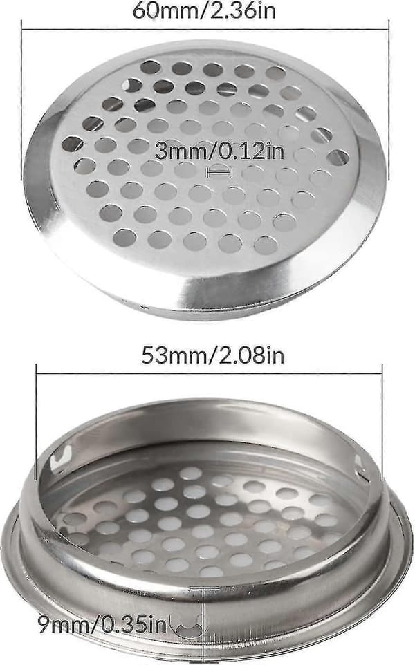 30 Pakk 53mm Runde Luftventilhull Rund Formet Luftventilgitter