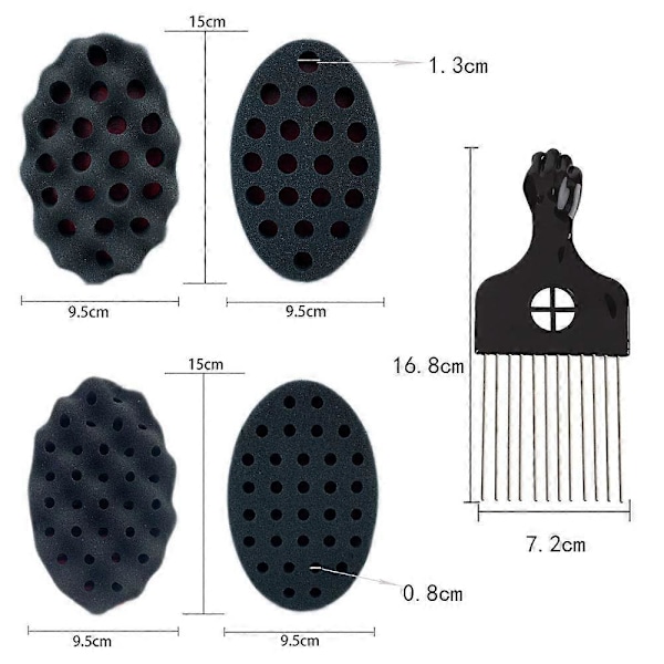 Nirvana Magic Curl Sponge Twist Sponge Dubbelsidig Hårtvättssvamp Hårtvättssvamp Magic Hair Braider Coils Dreadlock Curl Brush 2 stycken wi