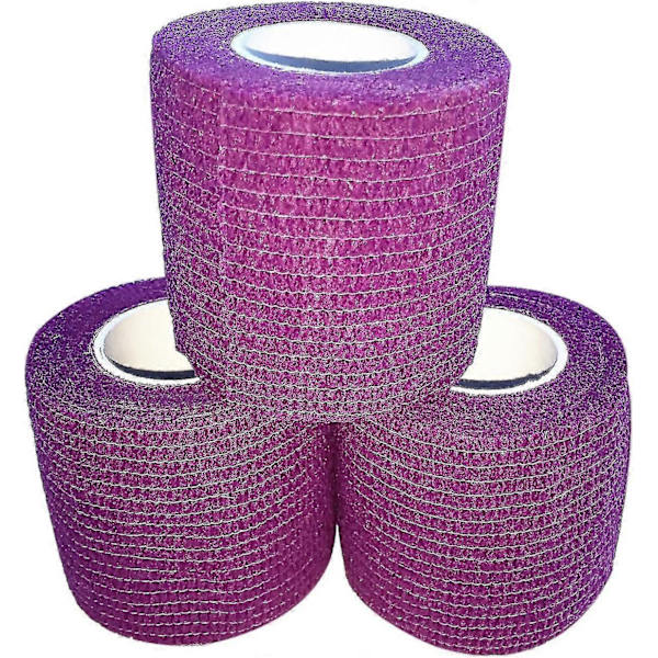 3-pack Lila Grepptejp: Ej elastiskt, utformat för hockeyklubbor, basebollträ och lacrosse. Förbättrar greppet med en tunn profil.