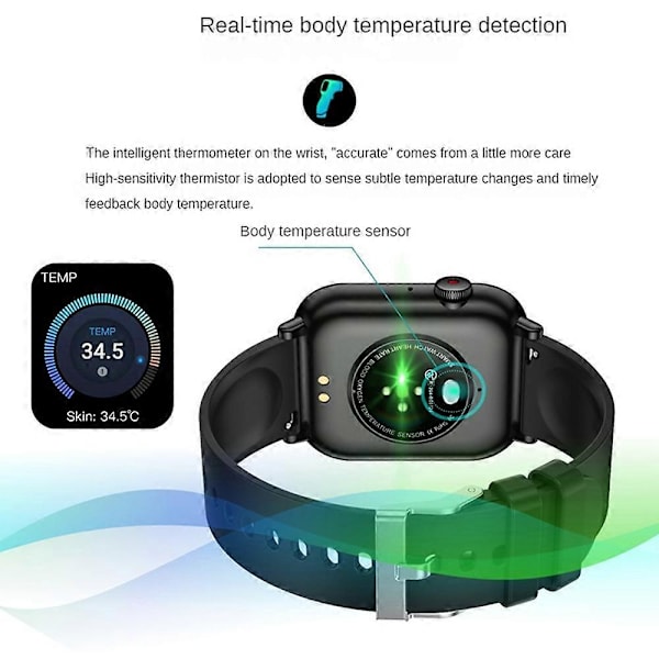 Smartwatch för Män/Kvinnor Vattentät Smartwatch Bluetooth iPhone Samsung NY golden