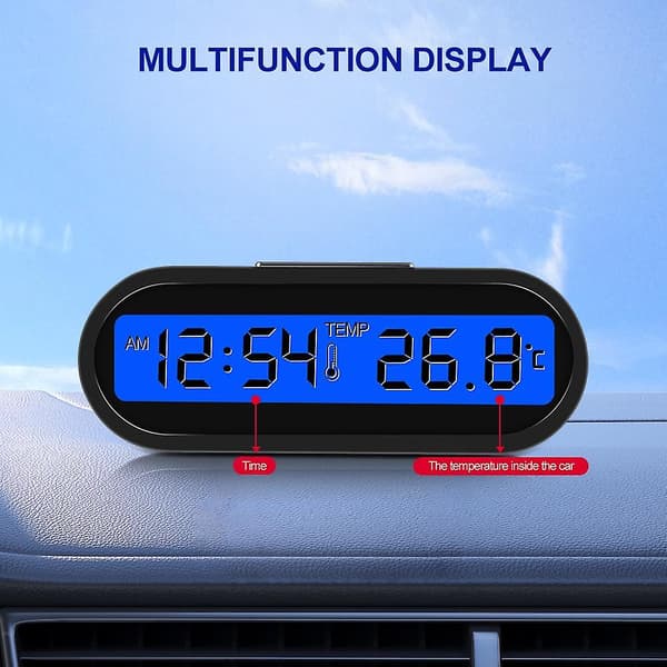 Mini Elektronisk Bilur Tid Ur Auto Ure Lysende Termometer LCD Baggrundsbelysning Digital Display Bil Styling Tilbehør