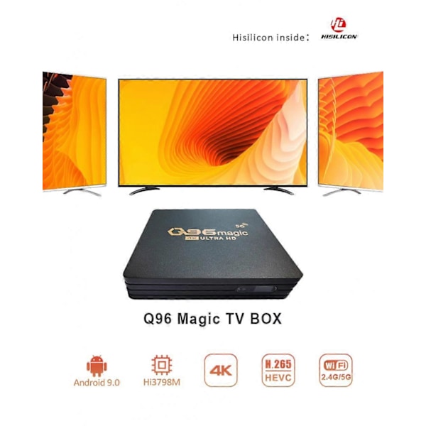 2023 Ny Q96 W2 Hemmabio 2.4/5G Dubbel WIFI Media Player Amlogic CPU Hisilicon HI3798M Android