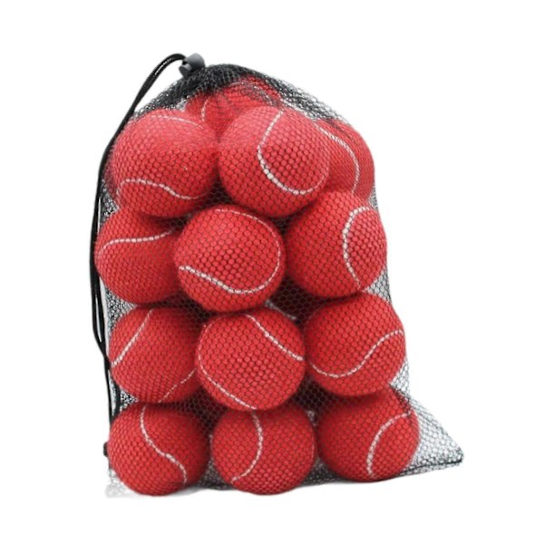 20 stk. tennisbolde elastiske bolde træning 6,4 cm diameter slidstærke træningsbolde til udendørs sport tennisentusiaster red