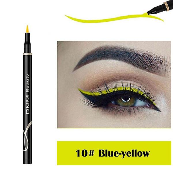 12 väriä eyeliner kynä viehättävä matta vedenpitävä pitkäkestoinen ei kukkiva kissansilmä blue yellow