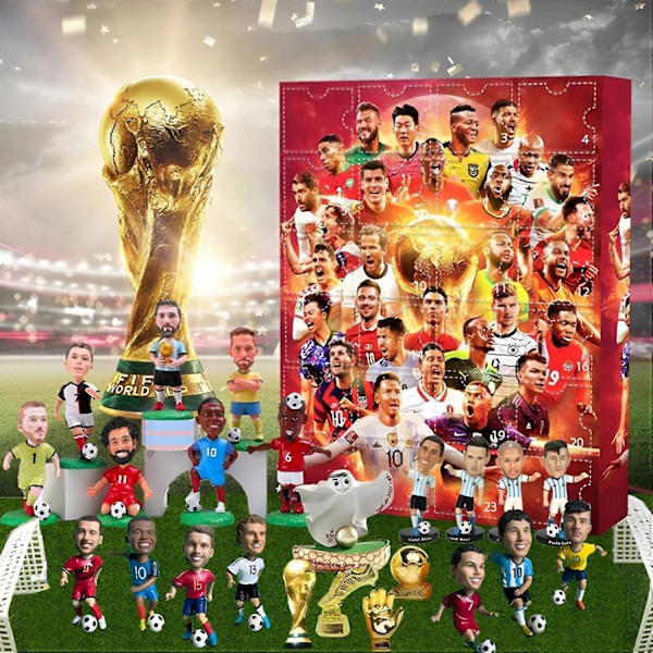 Julekalender Fodbold Julekalender 2024, Teenage Drengegaver Julepynt Fodboldudstyr, 24 Dages Jule Nedtællingskalender Indeholder 24