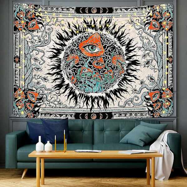 Mushroom Burning Sun Tapestry | 130 x 150 cm | Unik Design