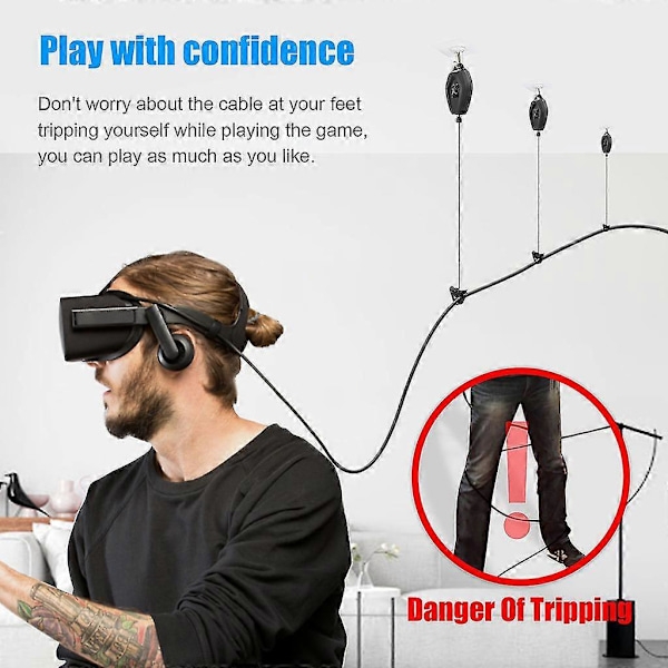 VR-kaapelien hallintajärjestelmä kattohihna Oculus Quest 2/rift Link -kaapelille VR