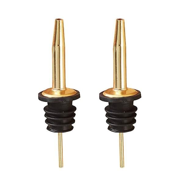 2-pack Hällpip med dropplock Flaskhalsdoseringspip i guld Guld