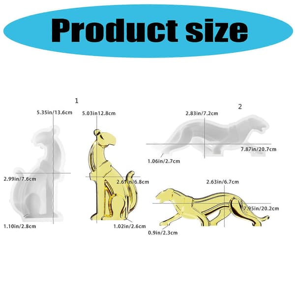 Silikone Epoxy Resin Løbende Leoparder Forme til Bageentusiaster og DIY til Kager Chokolader og Gelé style 2