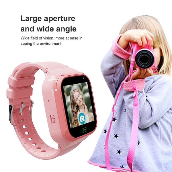 4G Barn Tracker Smartwatch SIM LBS/WiFi/GPS Position HD Kamera SOS Samtal Klocka pink
