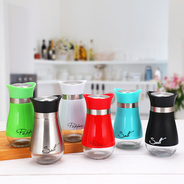 2-pakks med krydderkverner for pulveriserte krydderier som salt og pepper black