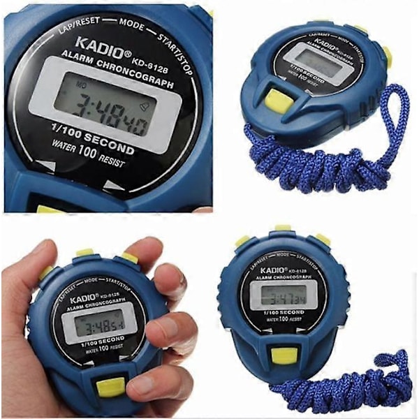 LCD Kronograf Digital Timer Stopur Sport Tæller Odometer Ur Alarm