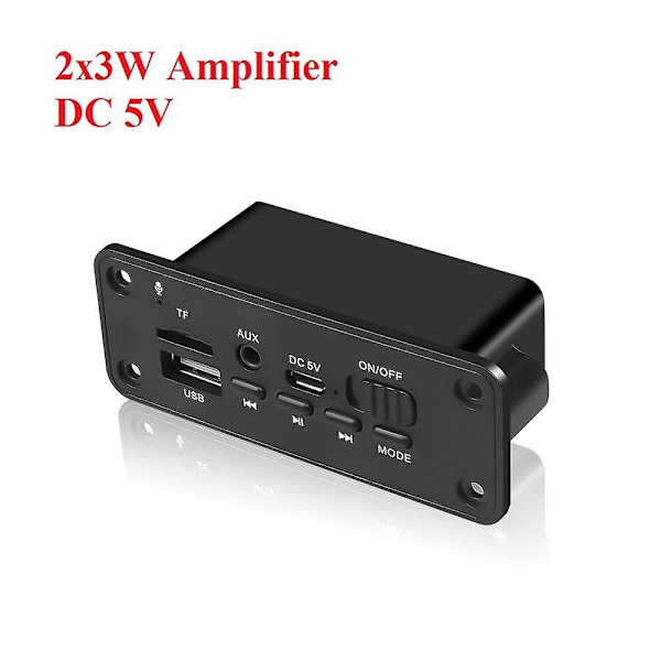 Langaton Bluetooth 5.0 MP3-soitin Dekoodauslevy 6W Vahvistin DC 5V Ääni Moduuli USB TF FM-radio