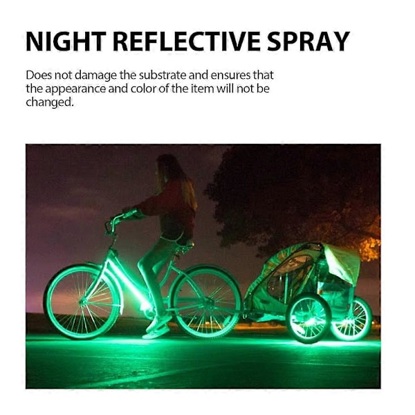 Reflekterande Sprayfärg 100ml Lysande Färg För Cykel Nattkörning Långvarig Reflekterande Glow Färg För Kläder Cyklar fluorescent green