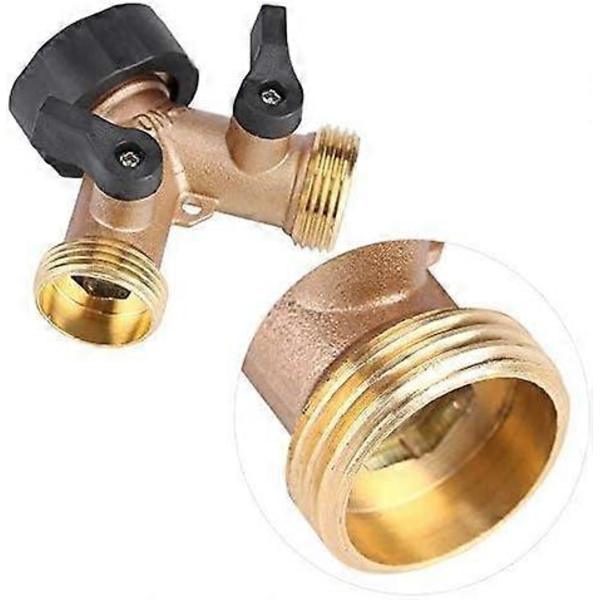 Messing 2-vejs Y-forbindelsesstykker med adapter Messing vandhaneforbindelse 3/4 form til havevanding