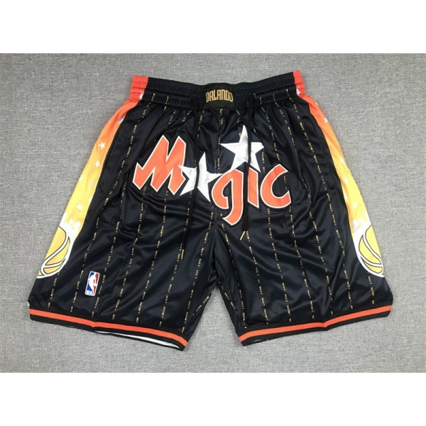 NBA-byxor för herrar och damer Lakers James Warriors Curry Heat Bucks Clippers Fickbasketuniform Sporttrend Magic City Black XXL