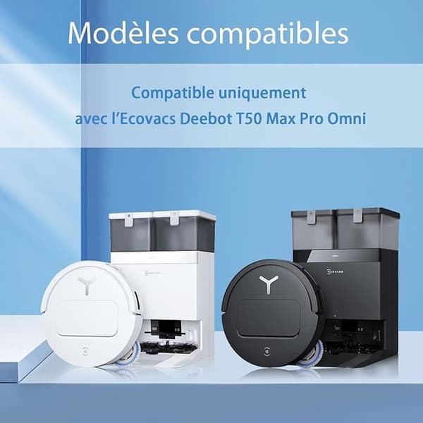 VUSZR Sæt af 25 tilbehør til Ecovacs Deebot T50 Max Pro Omni støvsuger, 2 hovedbørster BØRSTE OG STØVSUGER TILBEHØR