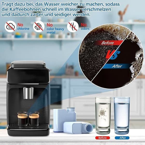 VUSZR 4 stk. vandfiltre til erstatning til Philips Aqua Clean kaffemaskine CA6903/10 CA6903/22 CA6707/20, mul KARAFILTRER