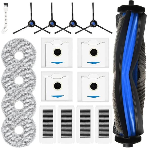 VUSZR Sæt af 18 tilbehørsdele til Ecovacs Deebot N30 / N30 PRO OMNI støvsugerrobot, 1 hovedbørste BROSSE OG STØVSUGERLIGE TILBEHØR