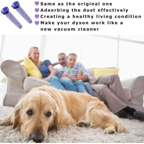 VUSZR Sæt af 2 erstatningsfiltre kompatible med Dyson DC58 DC59 DC61 DC62 V6 V7 V8 trådløs støvsuger og tilbehør