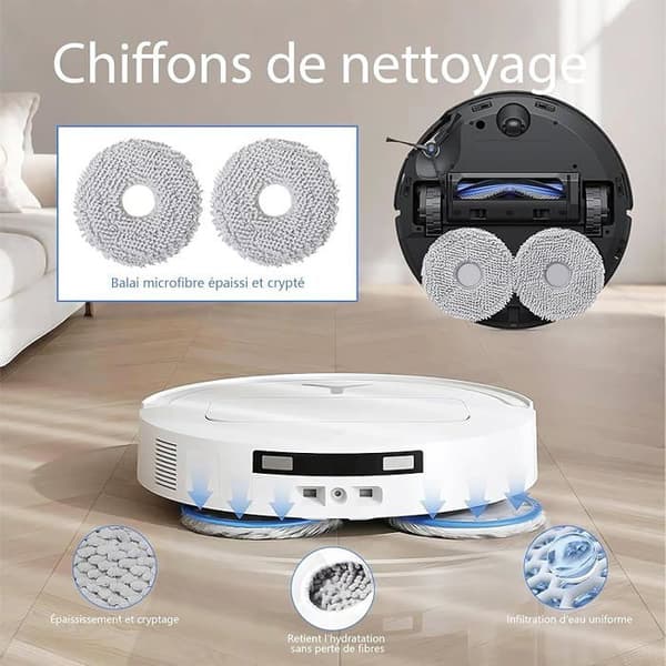 VUSZR Sæt af 25 tilbehør til Ecovacs Deebot T50 Max Pro Omni støvsuger, 2 hovedbørster BØRSTE OG STØVSUGER TILBEHØR