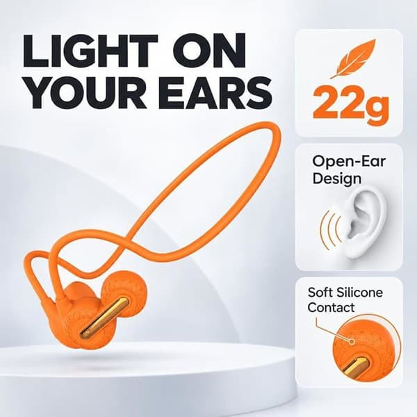 VUSZR benbågar, sporthörlurar Bluetooth 5.4 | Med mikrofon BLUETOOTH-ÖRONPROPPAR