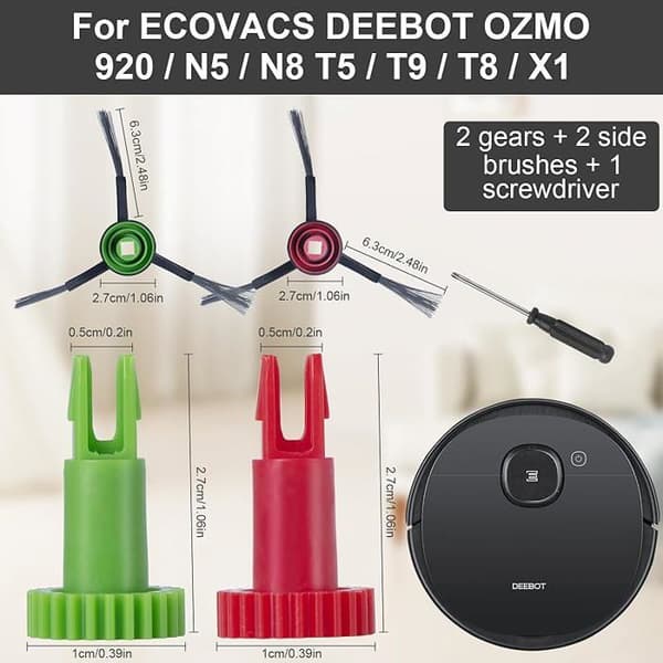 VUSZR Motorbåge med sidoborste för ECOVACS DEEBOT OZMO 920 / N5 / N8 T5 / T9 / T8 / X1 BORSTE OCH STÖDUTRUSTNING FÖR DAMMSUGARE