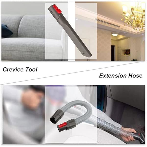 VUSZR Kit tilbehør Kit til montering med forlængerrør til Dyson V7 V8 V10 V11 SV10 SV11 b: BØRSTE OG STØVSUGERACCESSOIRE